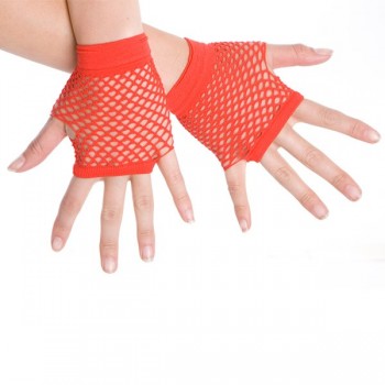 Gloves Short Fishnet Red BUY
